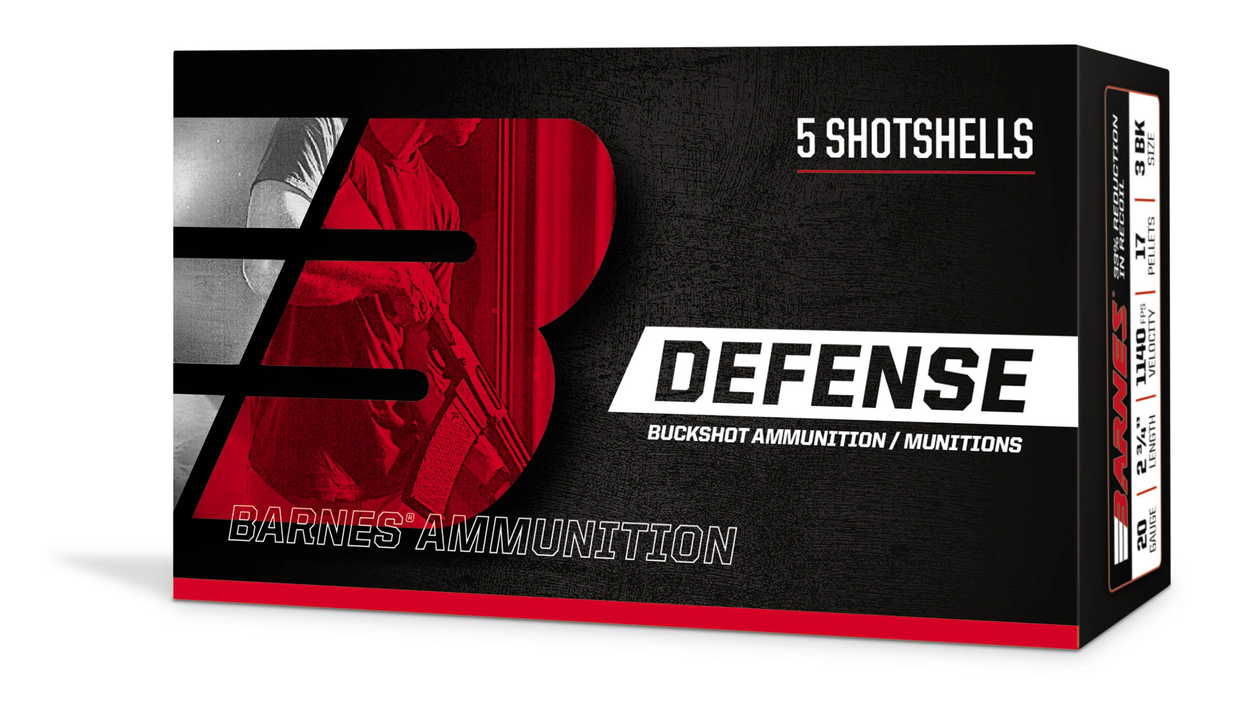 Barnes Defense Buckshot 12ga 3" 15 Pellets 00BK 1225fps
