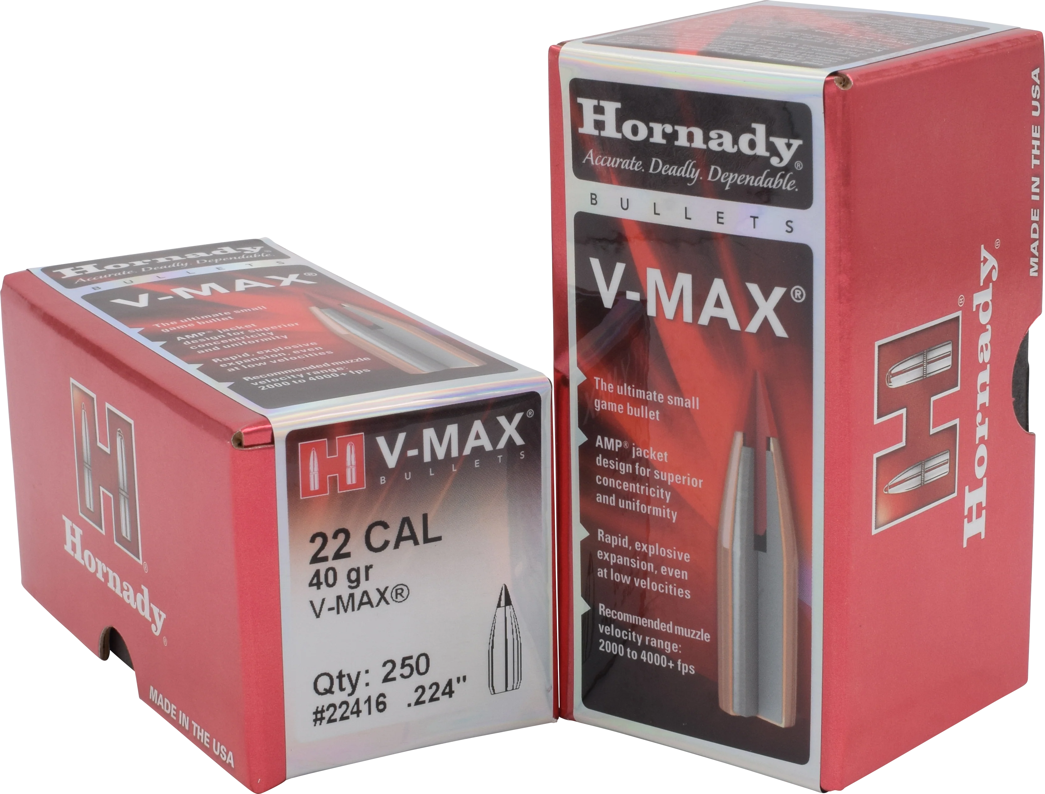 Hornady 22cal 40gr V-Max 250ct #22416