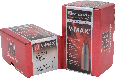 Hornady 22cal 55gr V-Max #22716 250ct
