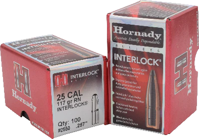 Hornady 25cal 117gr RN #2550