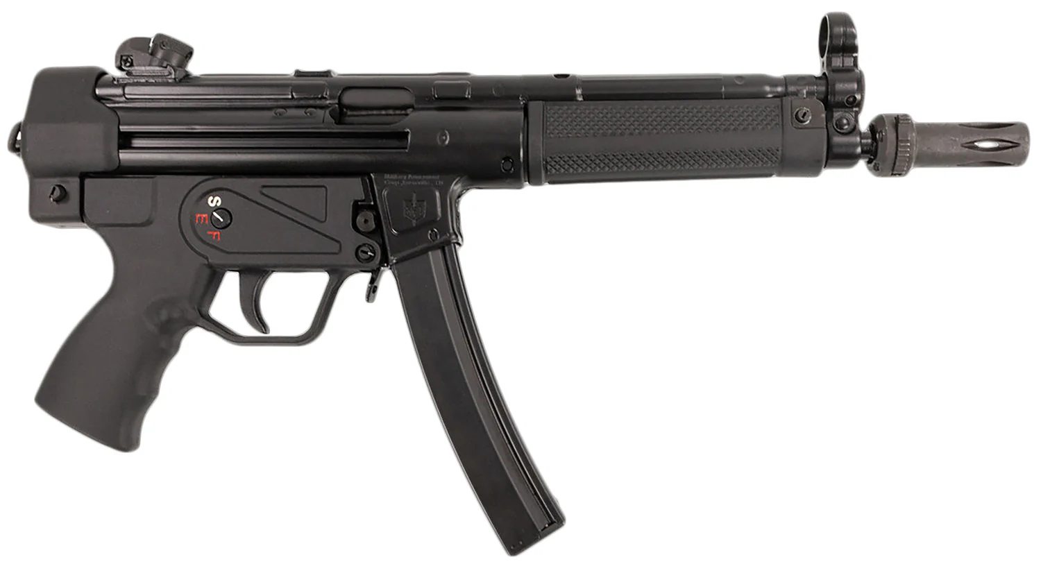 MAC 12750004 MAC 5 9mm Luger 30+1, 8.90" Black Steel Threaded Barrel, Black Phosphate Receiver, Black Pistol Grip