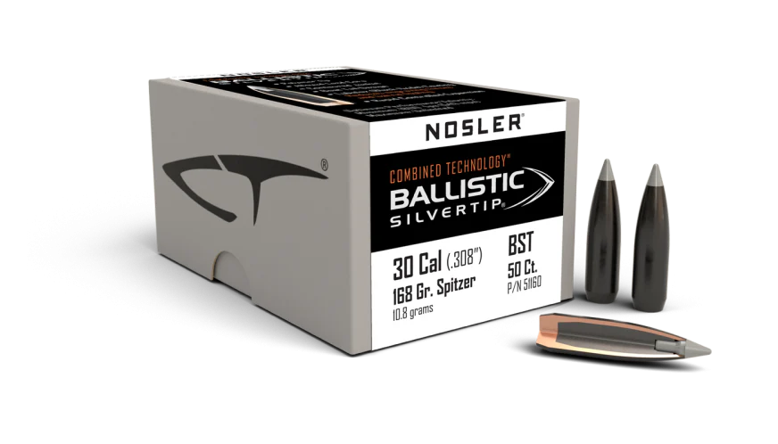 Nosler 30cal 168gr Ballistic SilverTip #51160