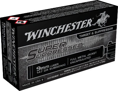 Winchester 9mm 147gr FMJ-E Super Suppressed
