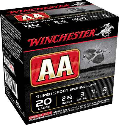 Winchester AA 20ga 7/8oz. #8 1300FPS *AASC208