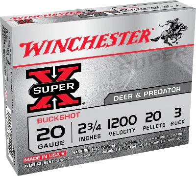 Winchester SuperX 20ga 20Pellets 3 Buck 1200fps *XB203VP